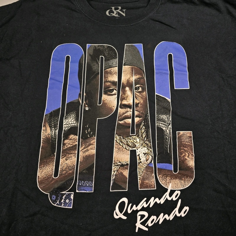 Qpac Quando Rondo Shirt Large XXL Rapper Tee Black Rare HTF Good Shape!